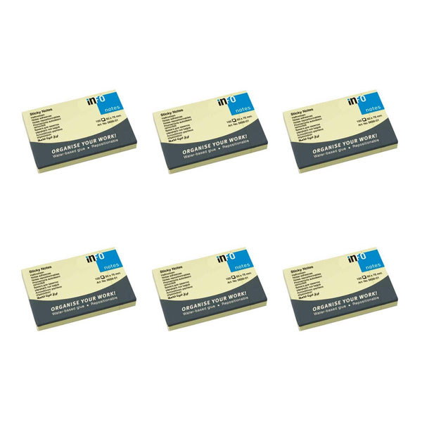 کاغذ یادداشت چسب دار اینفو مدل 01-5656 بسته 6 عددی
