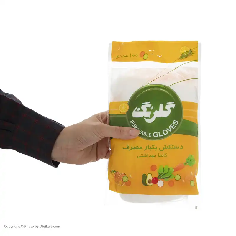 دستکش یکبار مصرف گلرنگ کد 5100010 بسته 100 عددی