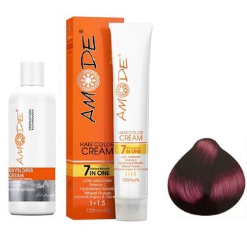 کیت رنگ مو آموده سری شرابی شماره 6.20 حجم 120 میلی لیتر رنگ شرابی روشن