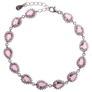 دستبند نقره زنانه مدل اشک کد 2405