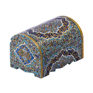 جعبه جواهرات استخوانی طرح آسمین مدل تذهیب ترنجی