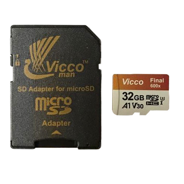 کارت حافظه microSDHC ویکومن مدل 600X کلاس 10 استاندارد UHS-I A1 سرعت 90MBps ظرفیت 32 گیگابایت به همراه آداپتور SD