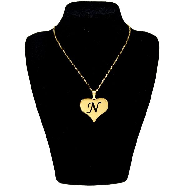 گردنبند طلا 18 عیار زنانه طرح N کد UN0039 -  - 2