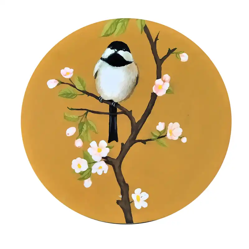 بشقاب دیوارکوب سفالی طرح پرنده کد 10