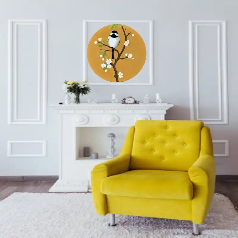 بشقاب دیوارکوب سفالی طرح پرنده کد 10