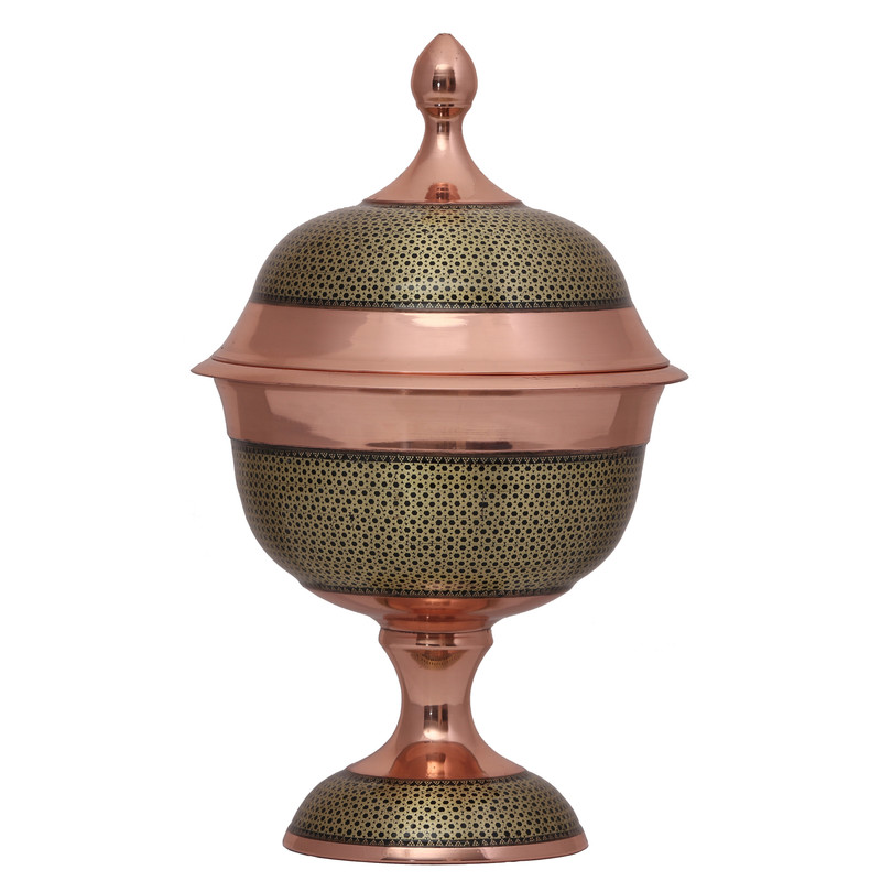 شکلات خوری خاتم کاری مسی  کد 1254