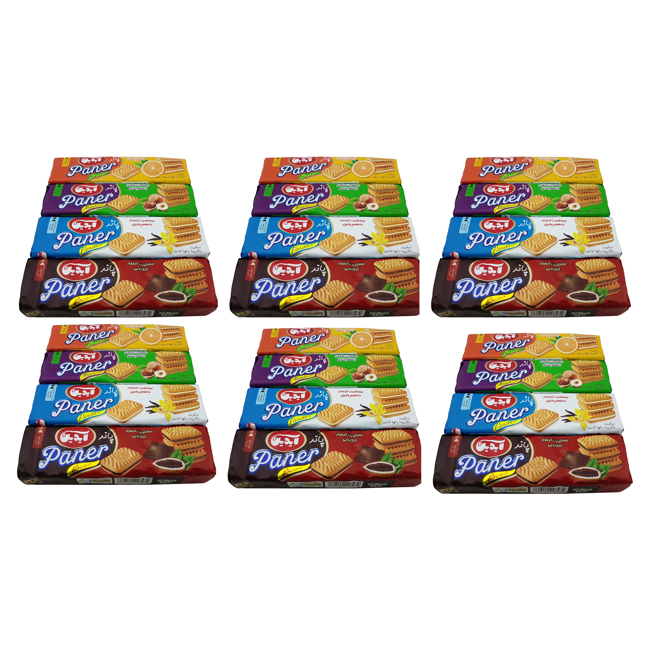 بیسکویت کرمدار مخلوط آیدین - 115 گرم بسته 24 عددی