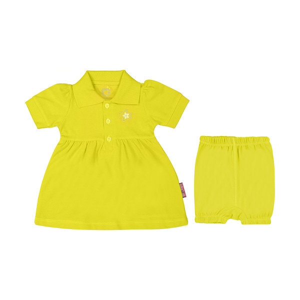 ست پیراهن و شلوارک نوزادی دخترانه آدمک مدل 2171109-19