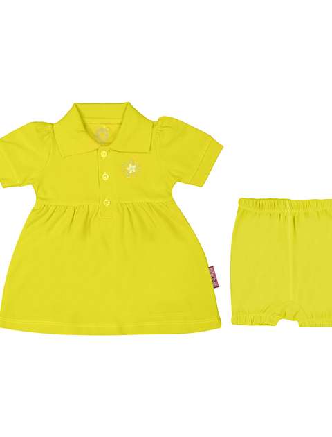 ست پیراهن و شلوارک نوزادی دخترانه آدمک مدل 2171109-19