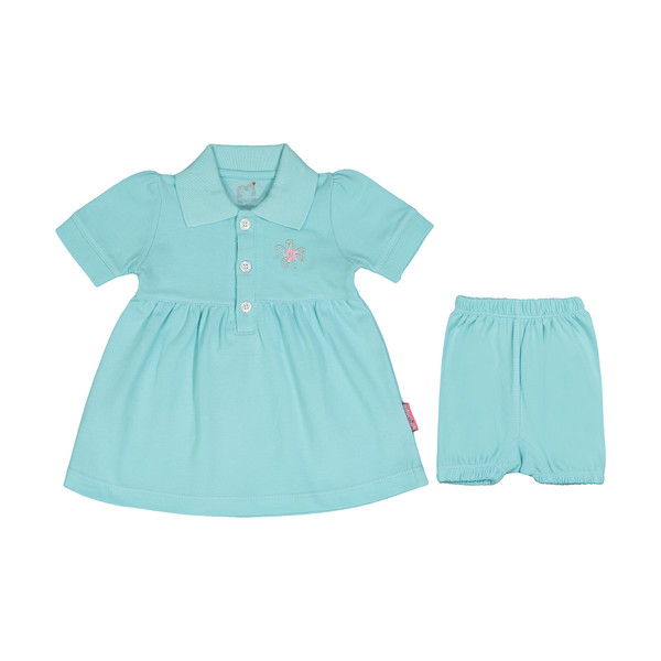ست پیراهن و شلوارک نوزادی دخترانه آدمک مدل 2171109-53