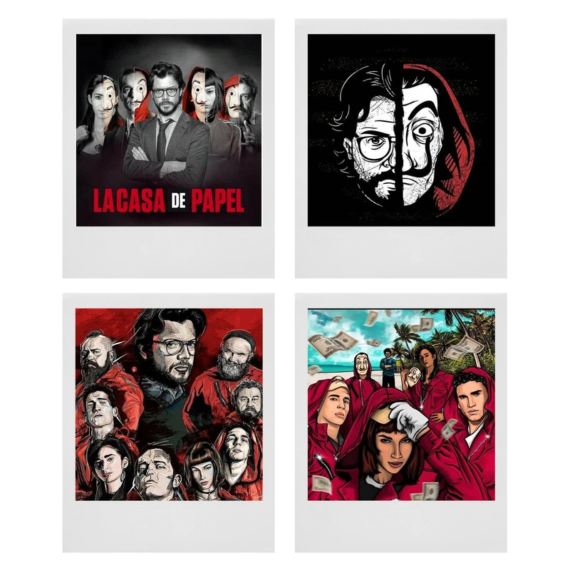 آویز تزیینی طرح Money Heist مدل P24 مجموعه 4 عددی
