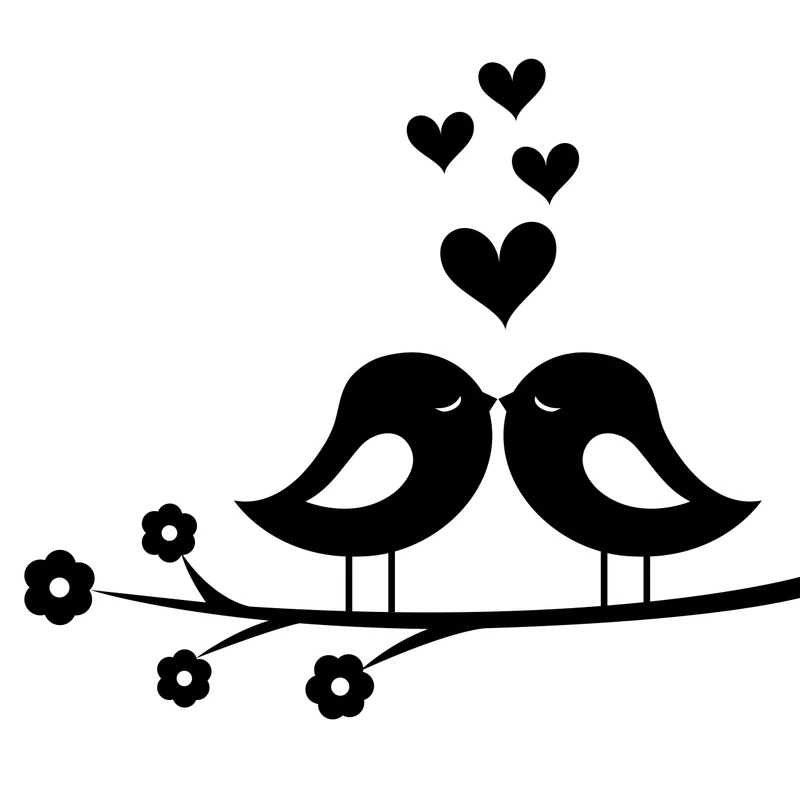 استیکر دیواری ویان طرح cute love birds