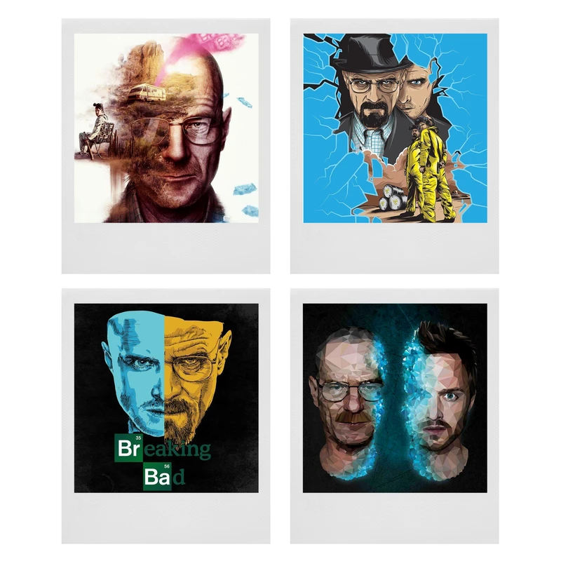 آویز تزیینی طرح Breaking Bad مدل P28 مجموعه 4 عددی