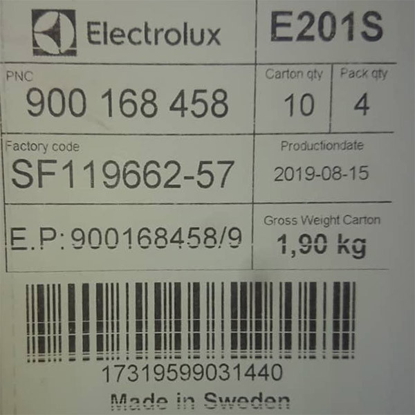 کیسه جاروبرقی اس-بگ مدل E201S کد LS8 مناسب انواع جاروبرقی های فیلیپس بسته ۴ عددی