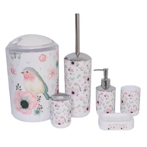 ست سرویس بهداشتی 6 پارچه مدل پرنده