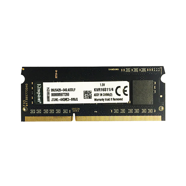 رم لپ تاپ DDR3 تک کاناله ۱۶۰۰ مگاهرتز CL11 کینگستون مدل PC3 ظرفیت 4 گیگابایت
