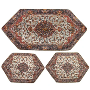 ست 3 تکه رومیزی ترمه مدل لاله کد T02R