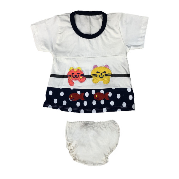ست تی شرت و شورت نوزادی دخترانه مدل A&S7173