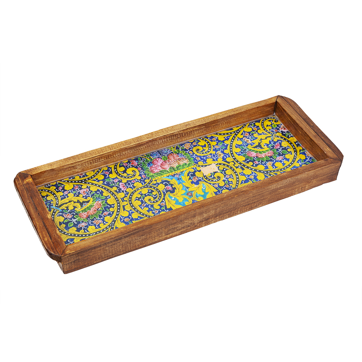 سینی طرح کاشی کاخ گلستان مدل A-11 