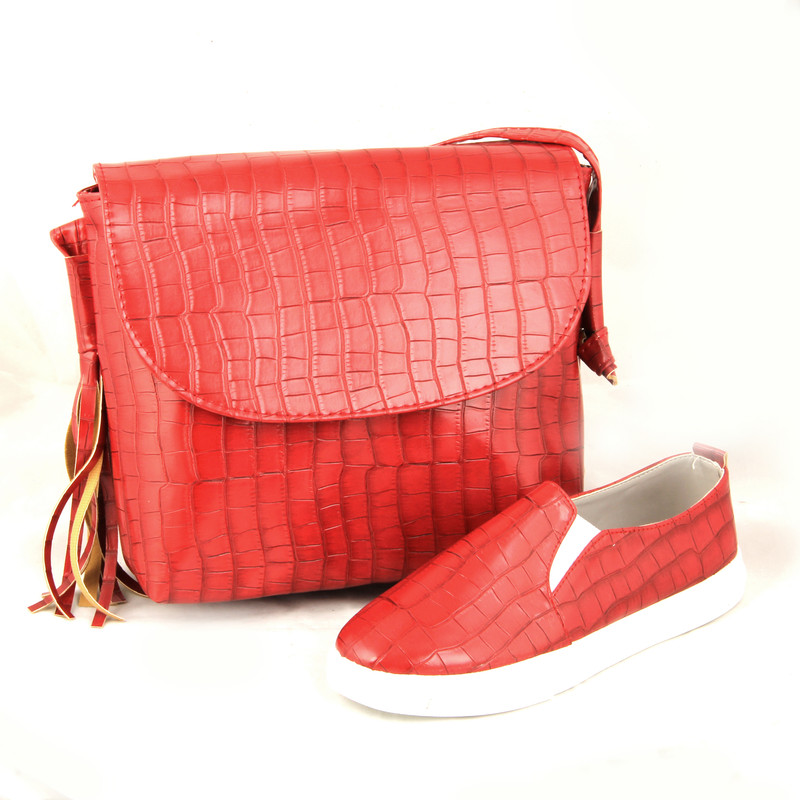 ست کیف و کفش زنانه کد st500 رنگ قرمز ست کیف و کفش زنانه کد st500 رنگ قرمز