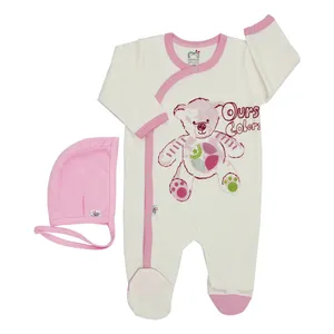 ست سرهمی و کلاه نوزادی آدمک طرح تدی کد 152137