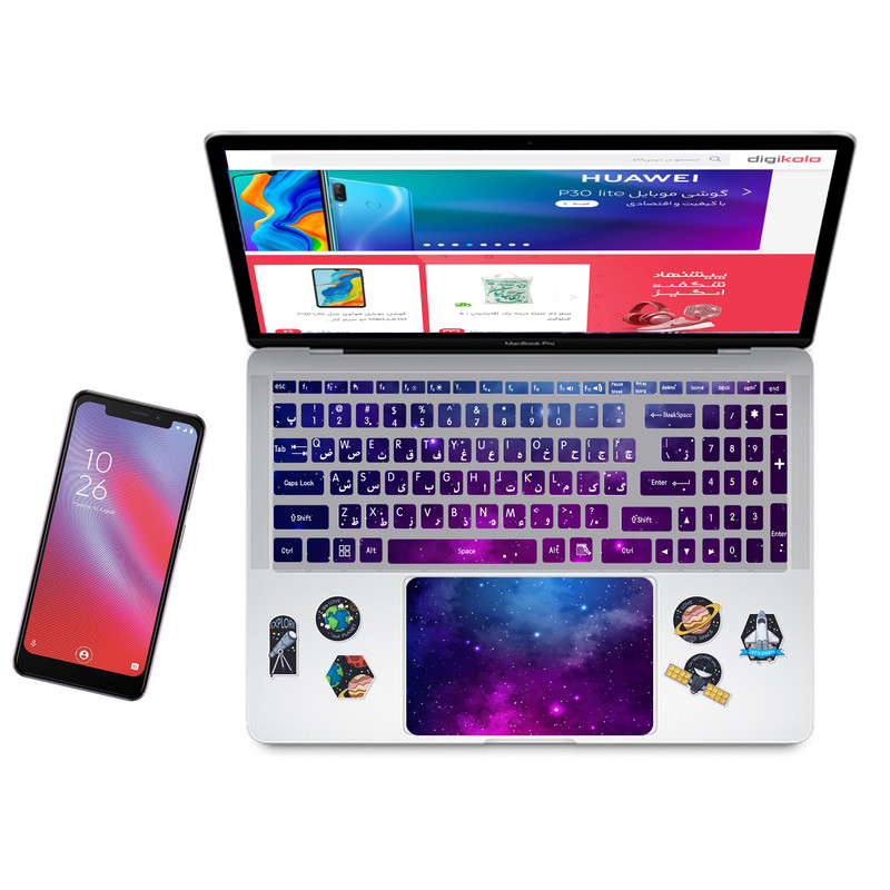 استیکر لپ تاپ کد sp-ace01 به همراه برچسب حروف فارسی کیبورد