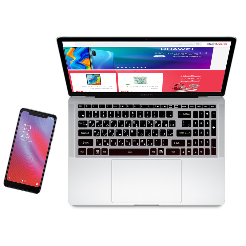 استیکر لپ تاپ کد J01 به همراه برچسب حروف فارسی کیبورد