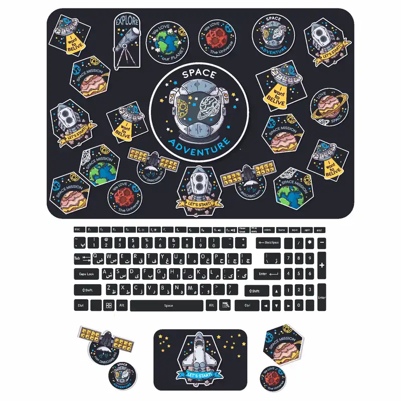 استیکر لپ تاپ کد sp-ace03 به همراه برچسب حروف فارسی کیبورد