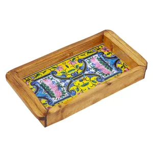 سینی طرح کاشی کاخ گلستان کد C-16