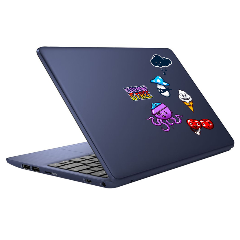 استیکر لپ تاپ کد T-KH01 مجموعه 6 عددی