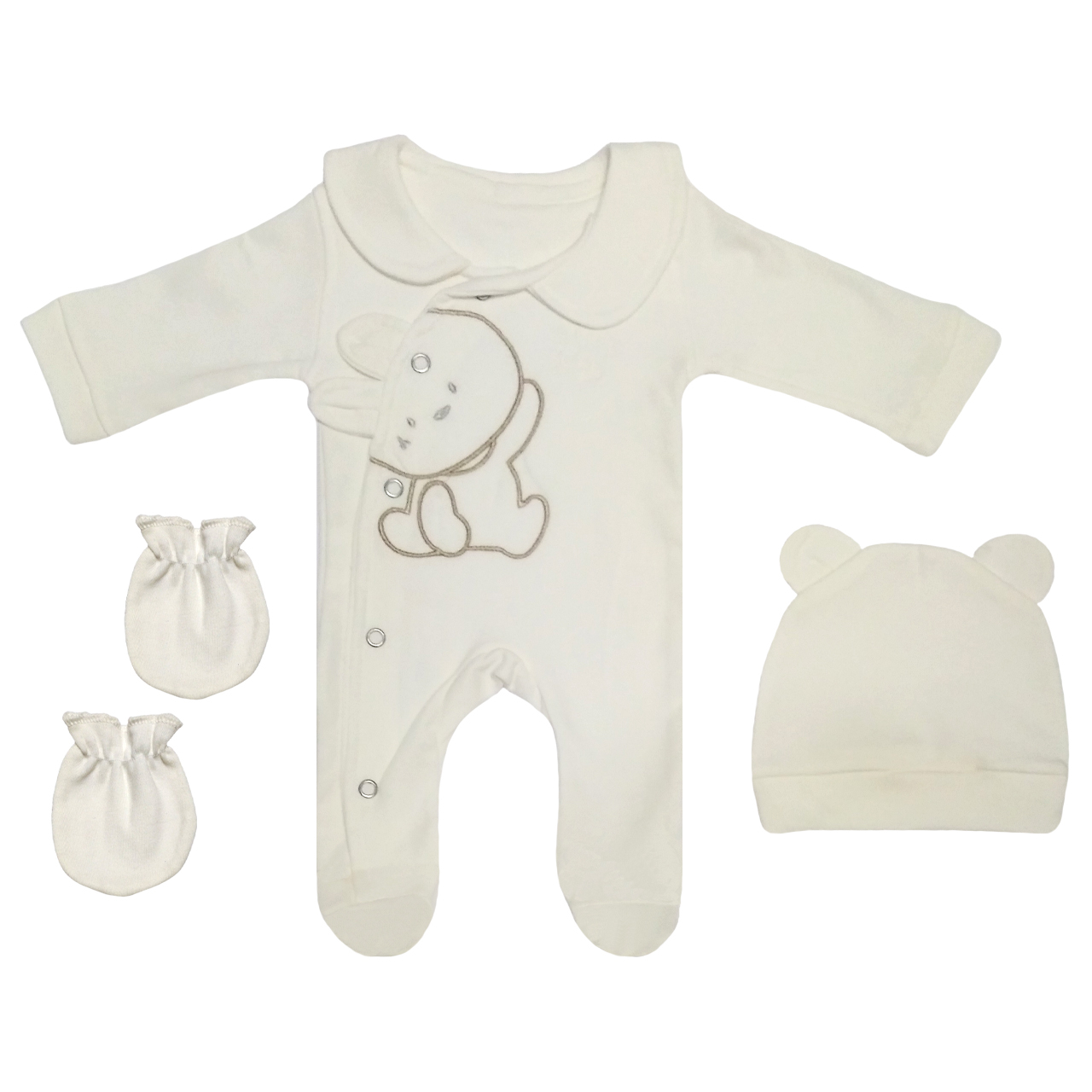 ست 4 تکه لباس نوزاد طرح Im Happy Bear کد M279