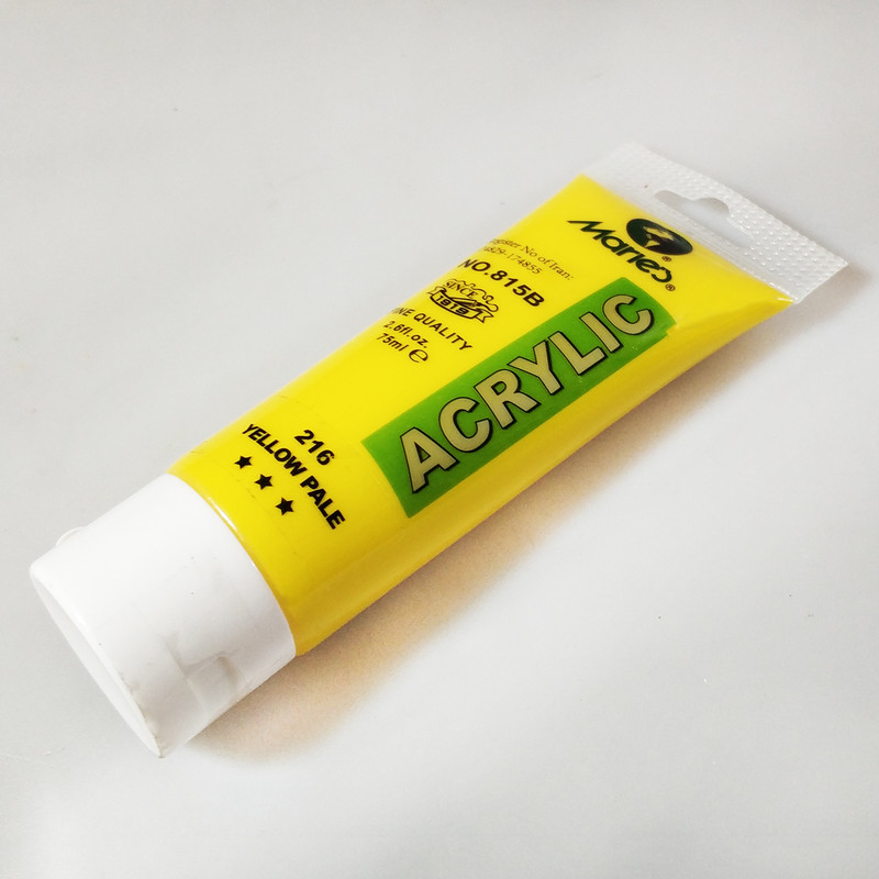 رنگ اکریلیک ماریز مدل 216 Yellow Pale حجم 75 میلی لیتر