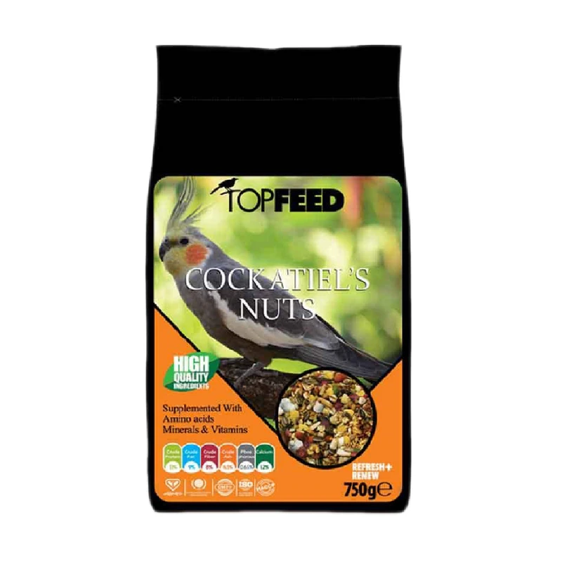 غذای خشک عروس هلندی تاپ فید مدل Cockatiles Nuts وزن 750 گرم