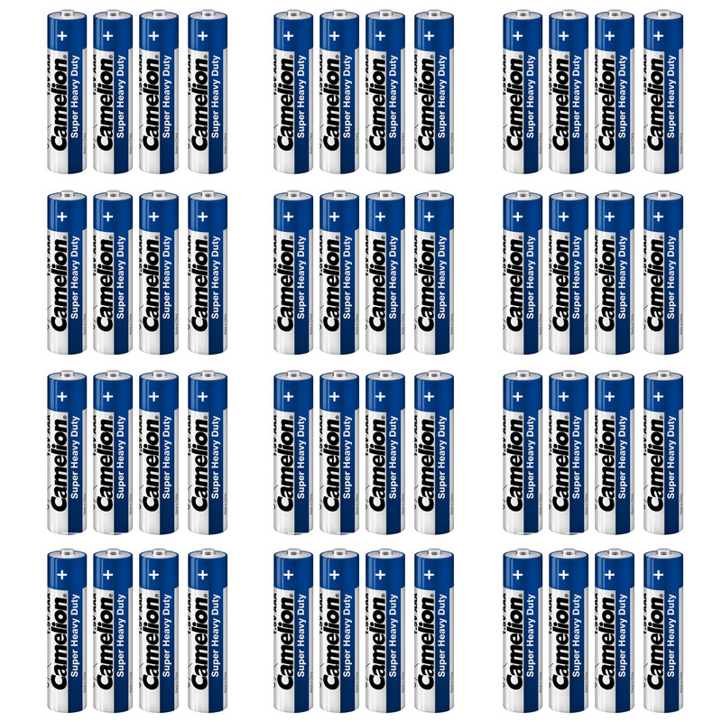 باتری نیم قلمی کملیون مدل Super Heavy Duty بسته 48 عددی 