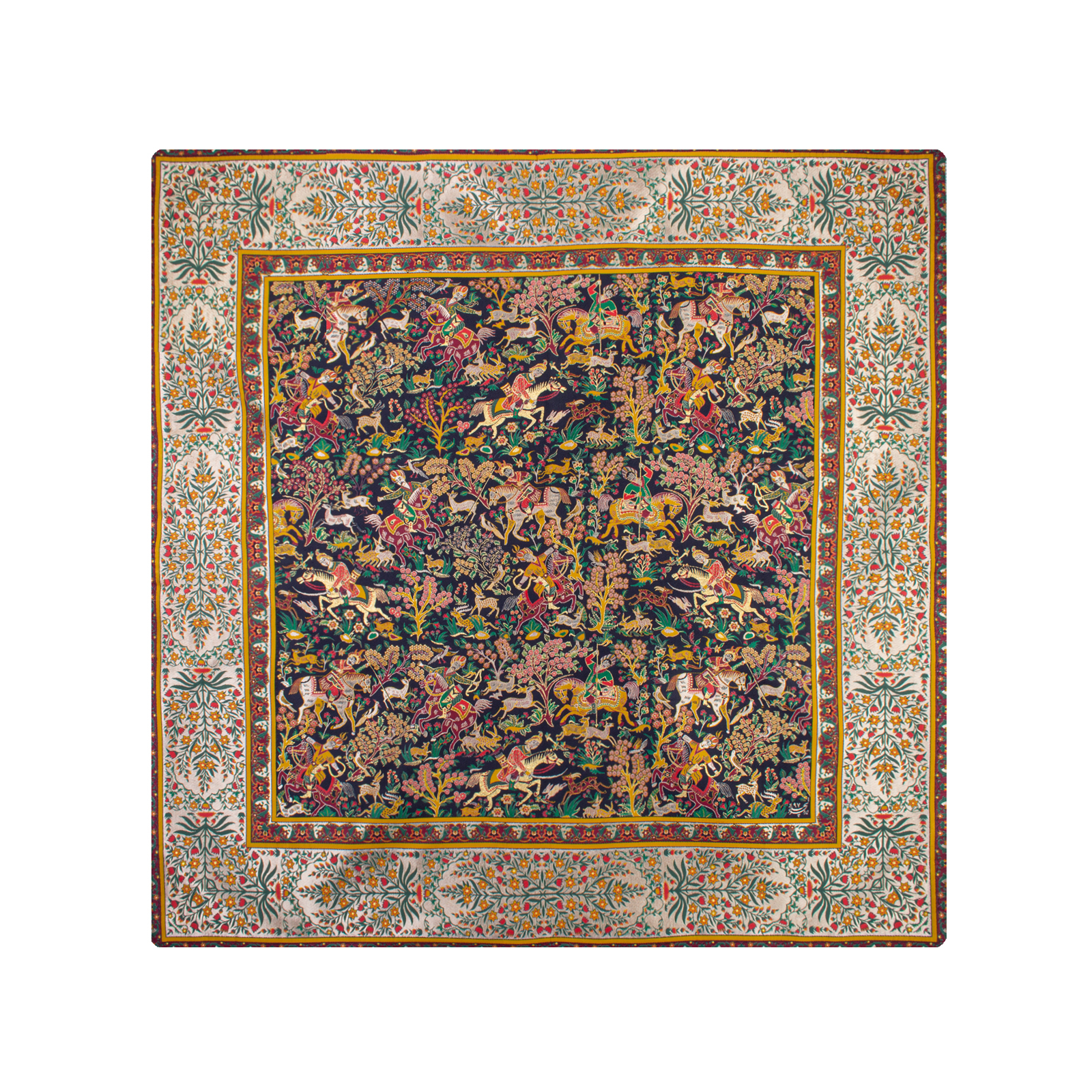 ست رومیزی ۵ تکه ترمه مدل شکارگاه کد steave007