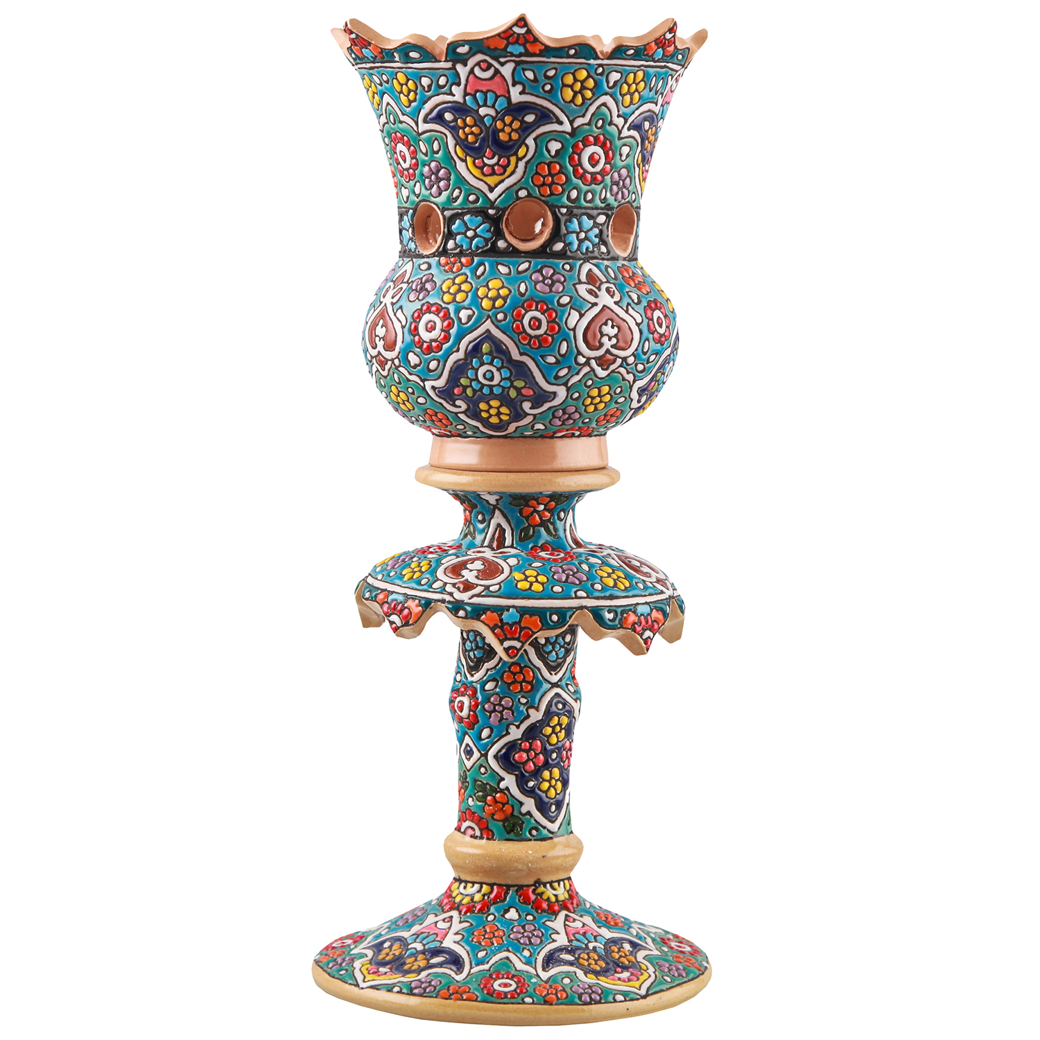 شمعدان میناکاری سفالی هیراد کد 79113