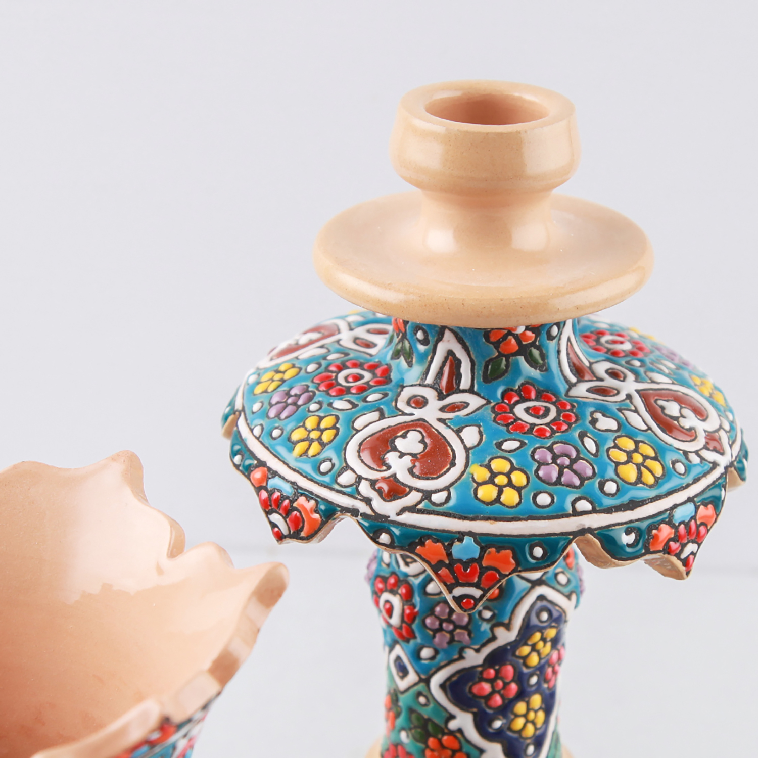 شمعدان میناکاری سفالی هیراد کد 79113
