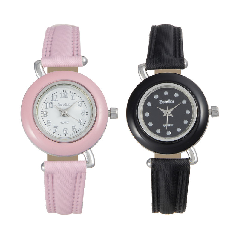 ساعت مچی عقربه ای دخترانه زندیور کد 218 مجموعه 2 عددی