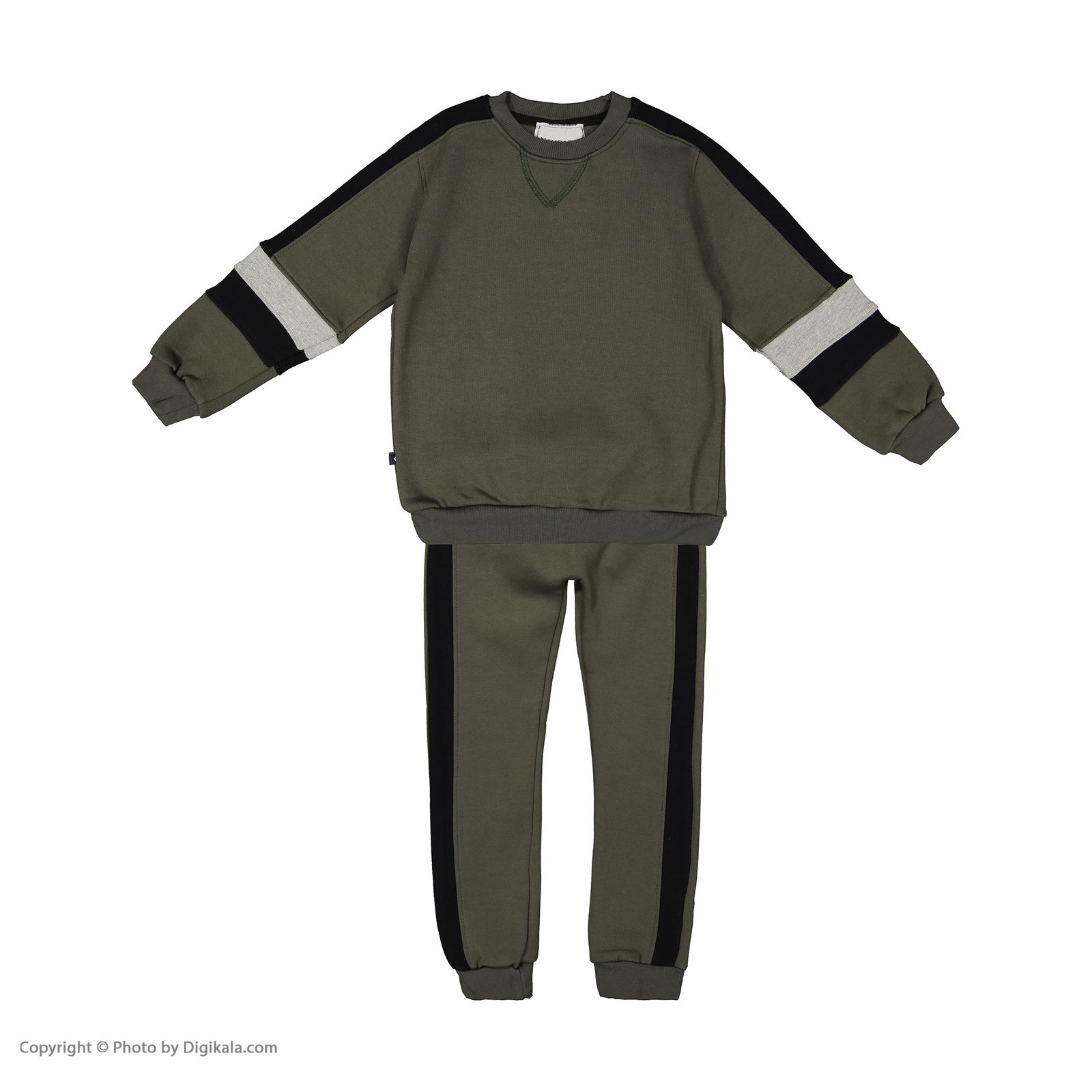 ست تی شرت و شلوار پسرانه نامدارز مدل 2021106-49 - سبز ارتشی - 2