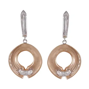 گوشواره طلا 18 عیار زنانه جواهری گاندی مدل 22855