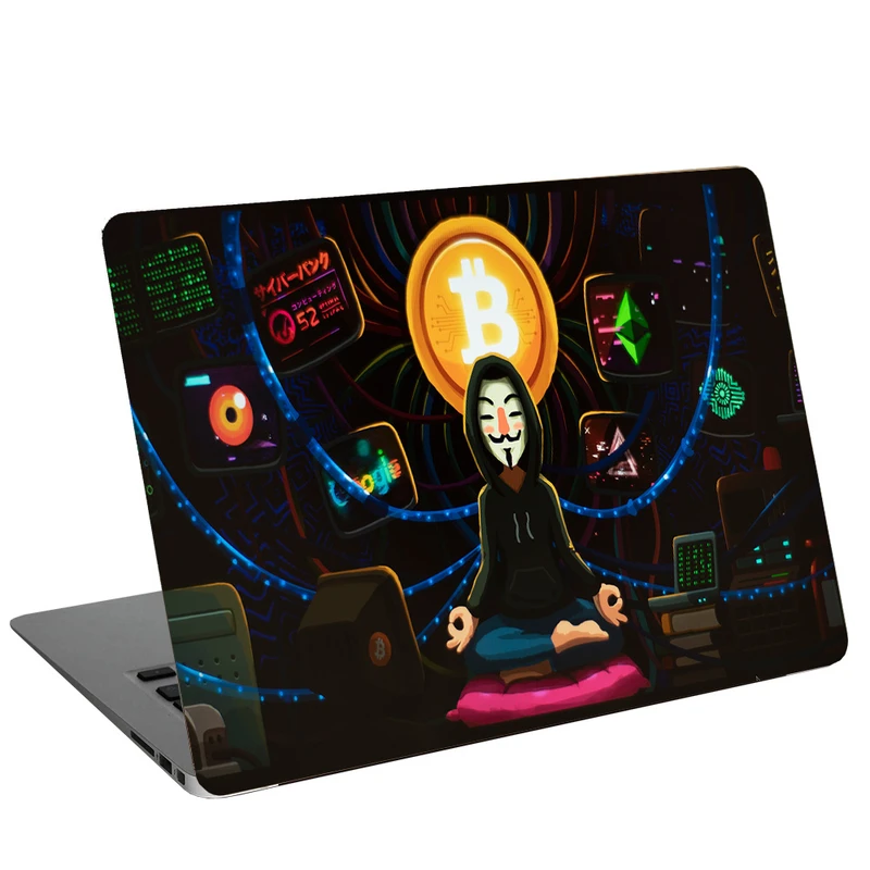 استیکر لپ تاپ طرح Bitcoin Monkppکد C-33مناسب برای لپ تاپ 15.6 اینچ 