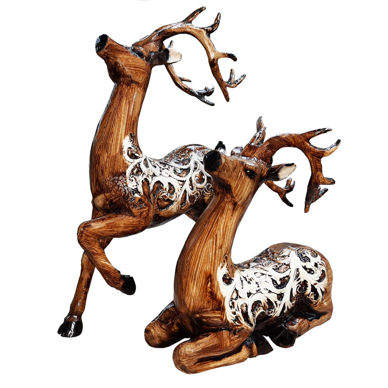 مجسمه طرح گوزن شمالی مدل 110QU مجموعه 2 عددی