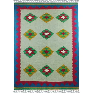 گلیم دستبافت یک و نیم متری آریا راگز مدل 1161