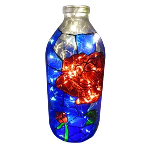 بطری شیشه ای طرح گل کد 01