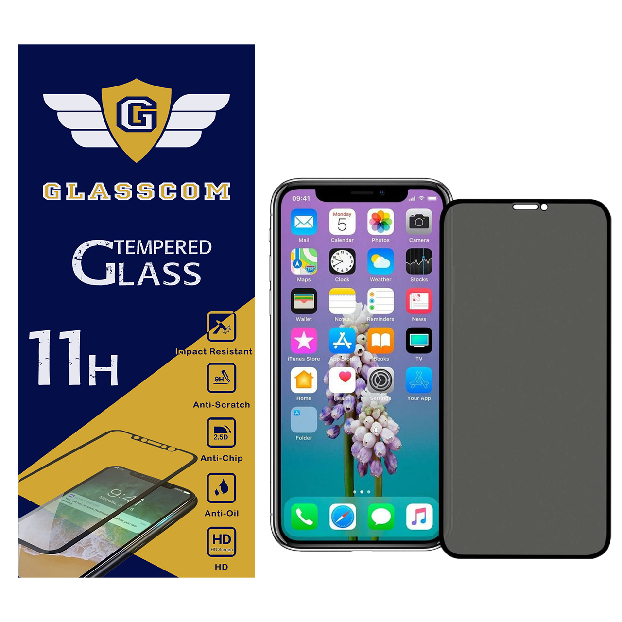 محافظ صفحه نمایش حریم شخصی گلس کام مدل GC-PVX مناسب برای گوشی موبایل اپل iPhone X / XS