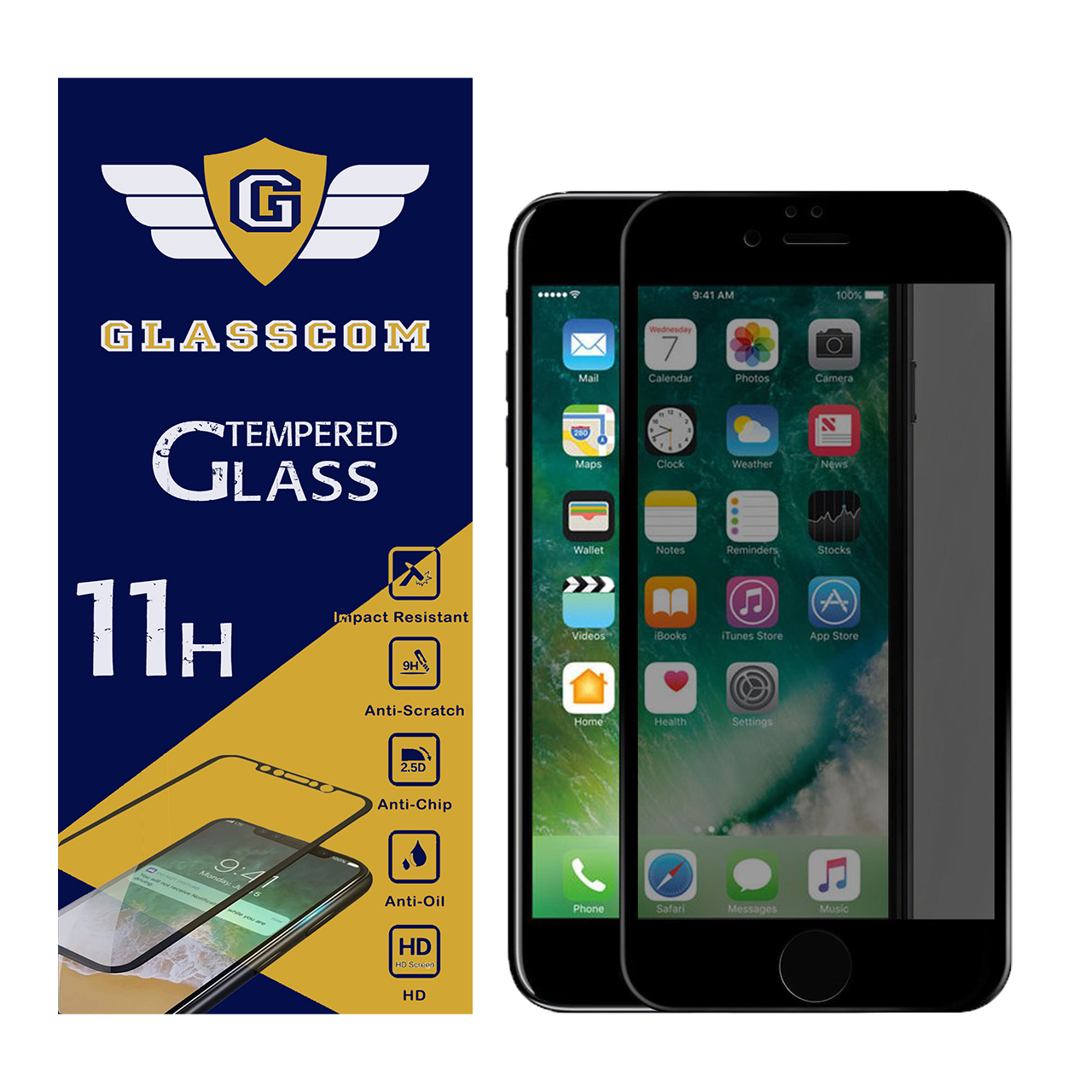 محافظ صفحه نمایش حریم شخصی گلس کام مدل GC-7PV مناسب برای گوشی موبایل اپل iPhone 7