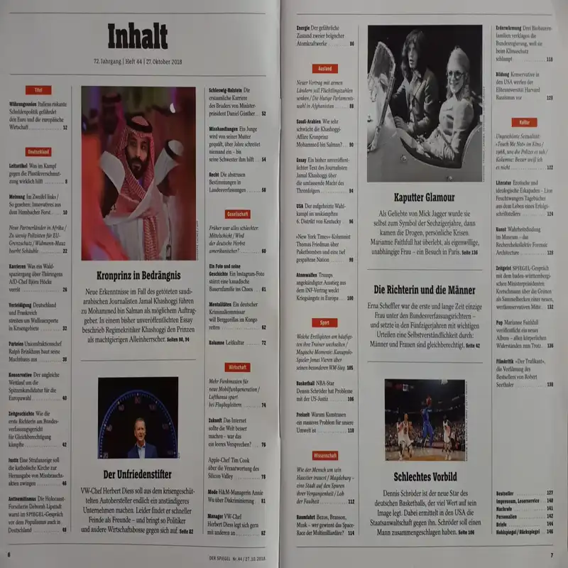 مجله اشپيگل اكتبر 2018
