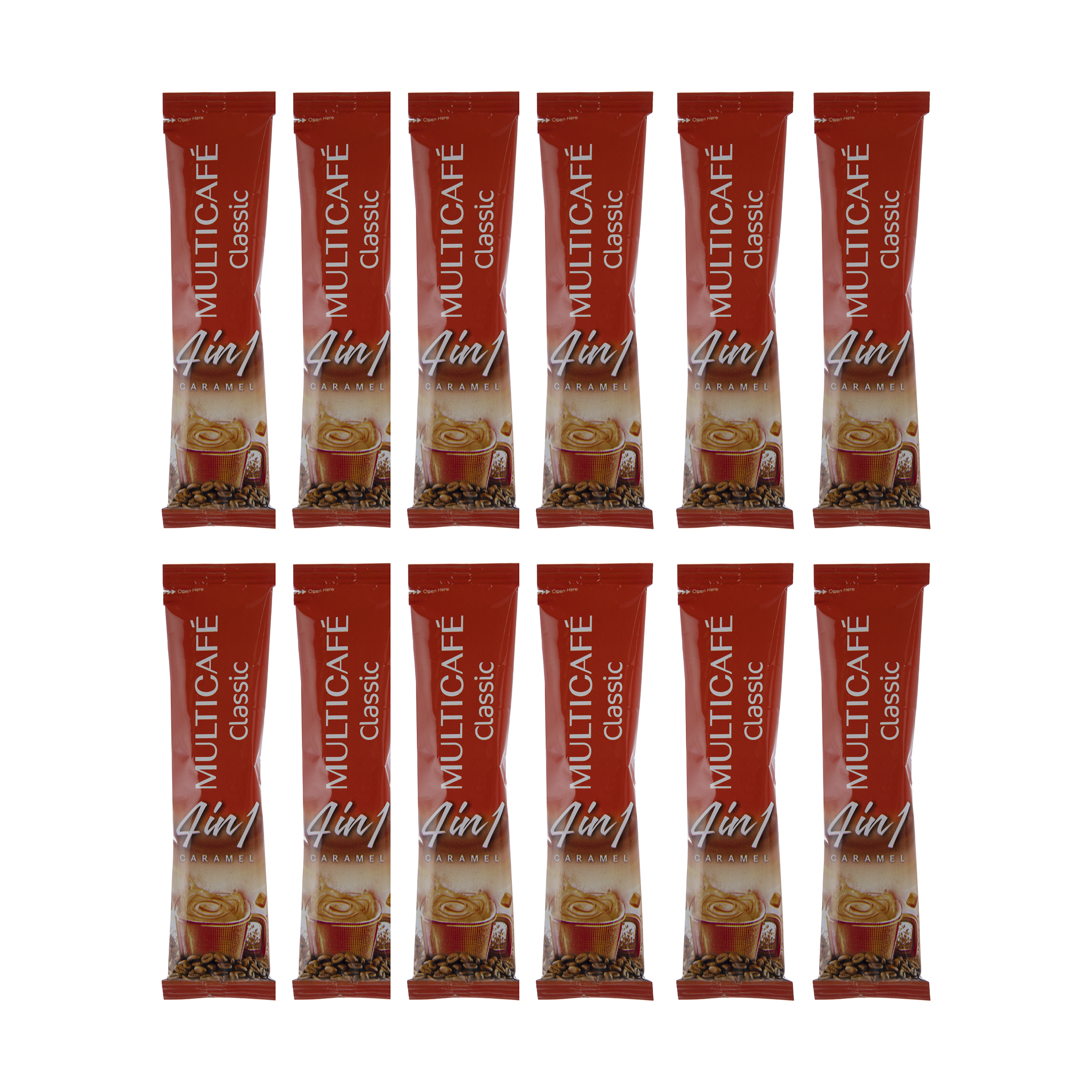 قهوی فوری 1 × 4 کلاسیک مولتی کافه با طعم کارامل - بسته 12 عددی