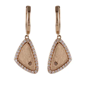 گوشواره طلا 18 عیار زنانه جواهری گاندی مدل A4645