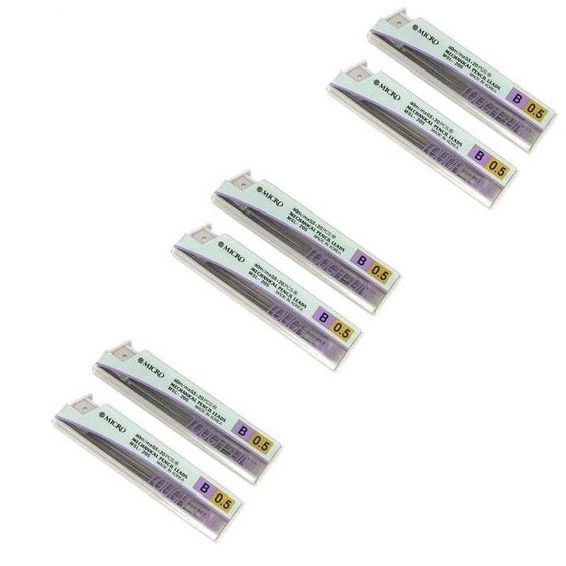 نوک مداد نوکی 0.5 میلیمتری میکرو مدل MSL-205 بسته 6 عددی نوک مداد نوکی 0.5 میلیمتری میکرو مدل MSL-205 بسته 6 عددی